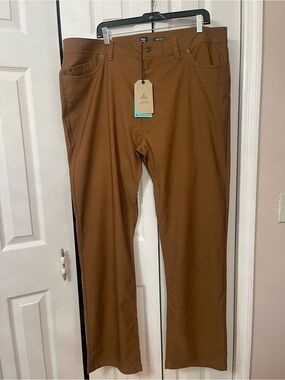 NWT PrAna Men’s 42/34 Zion Pant II Color Sepia